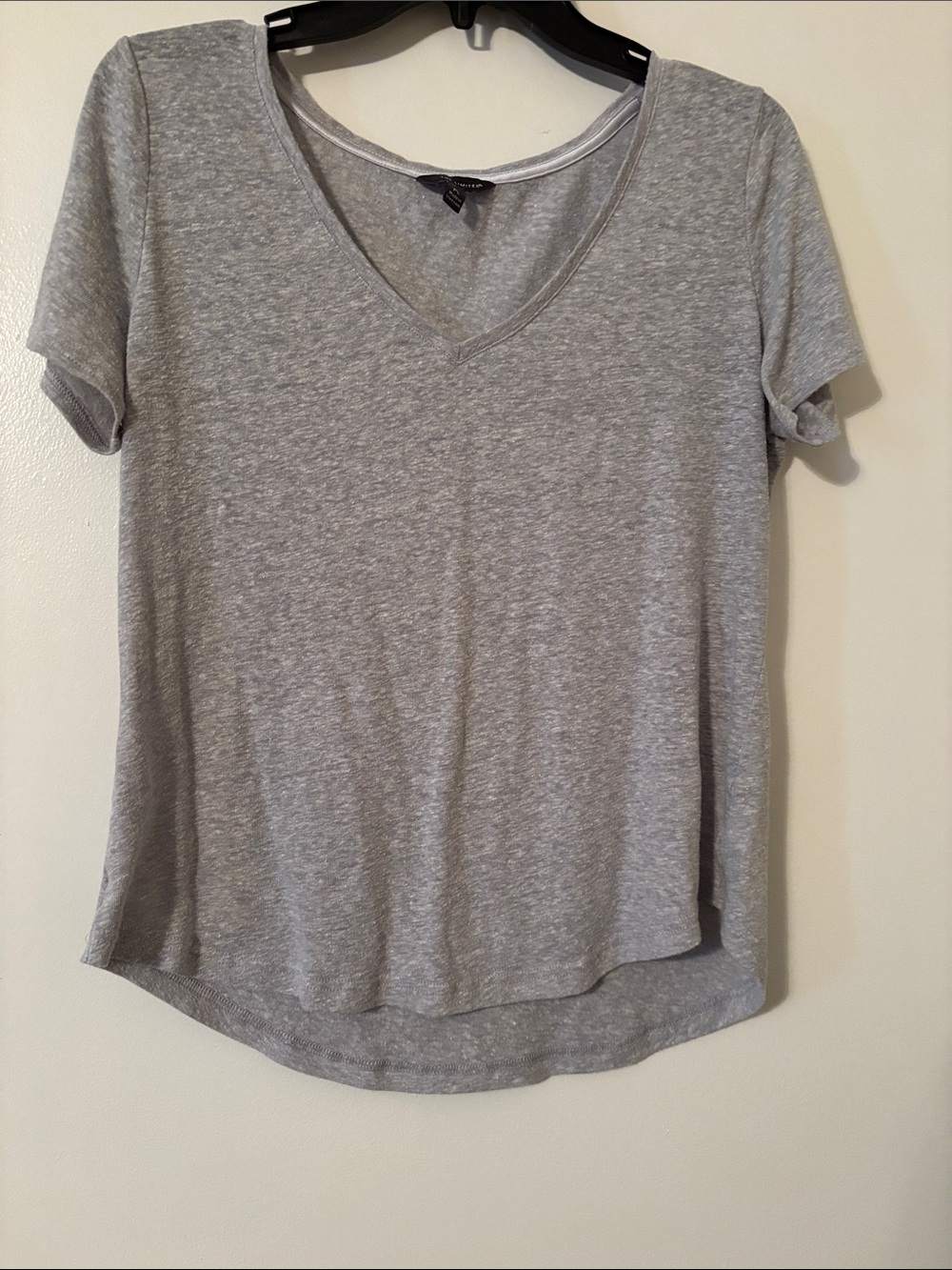 The Limited Heather Gray V‑Neck Short Sleeve Tee